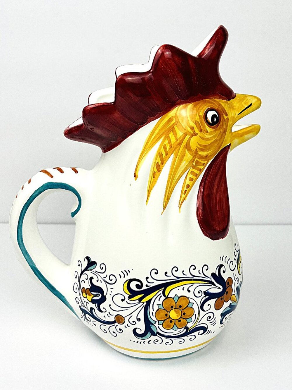 Sur La Table Rooster Pitcher Hand-Painted Earthenware 1 Liter - NEW - Picture 3 of 11